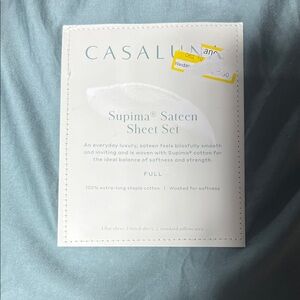 Casaluna Supima Sateen Sheet Set in Soft Blue